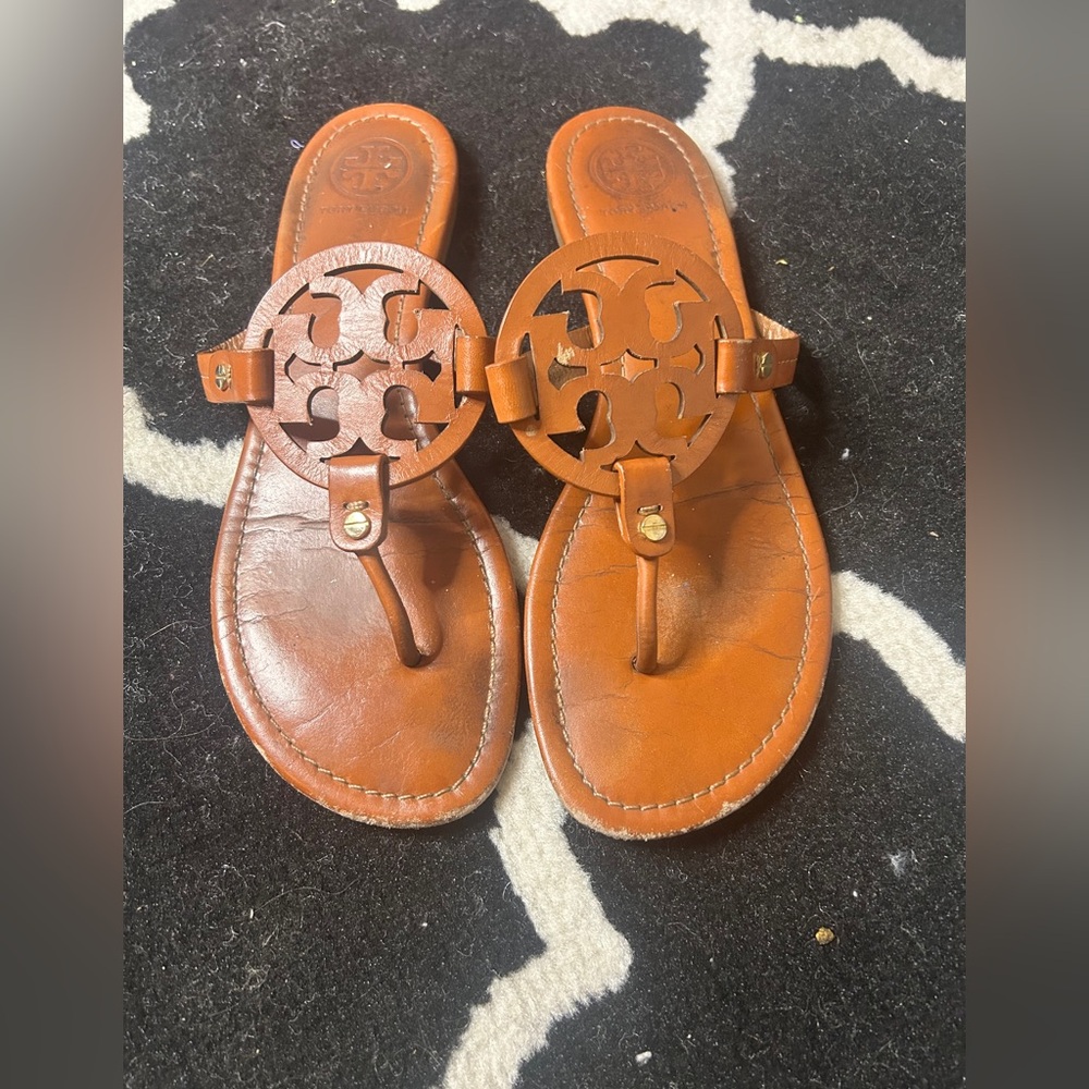 Tory Buch Brown Leather Sandals
